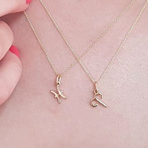 SOLID GOLD Naszyjnik ze znakiem zodiaku, Zawieszka ze znakiem zodiaku 9k 14k 18k, Unikalny złoty znak zodiaku, Delikatny naszyjnik ze znakiem zodiaku, Minimalistyczny symbol, prezent urodzinowy