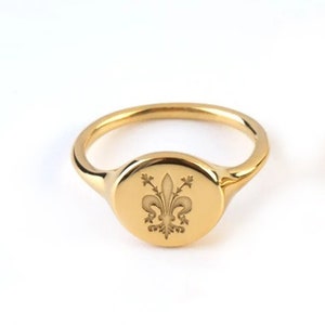 Family crest signet ring, Solid gold ring with any symbol, Your family crest in ring for women, Family Gift, Personalized symbol ring, RN377