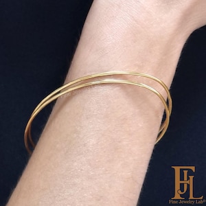 18k gouden klassieke armband, 1,2 mm dun, chique en stijlvolle alledaagse echt gouden armbanden, handgesmeed stapelen statement armband, sierlijk cadeau