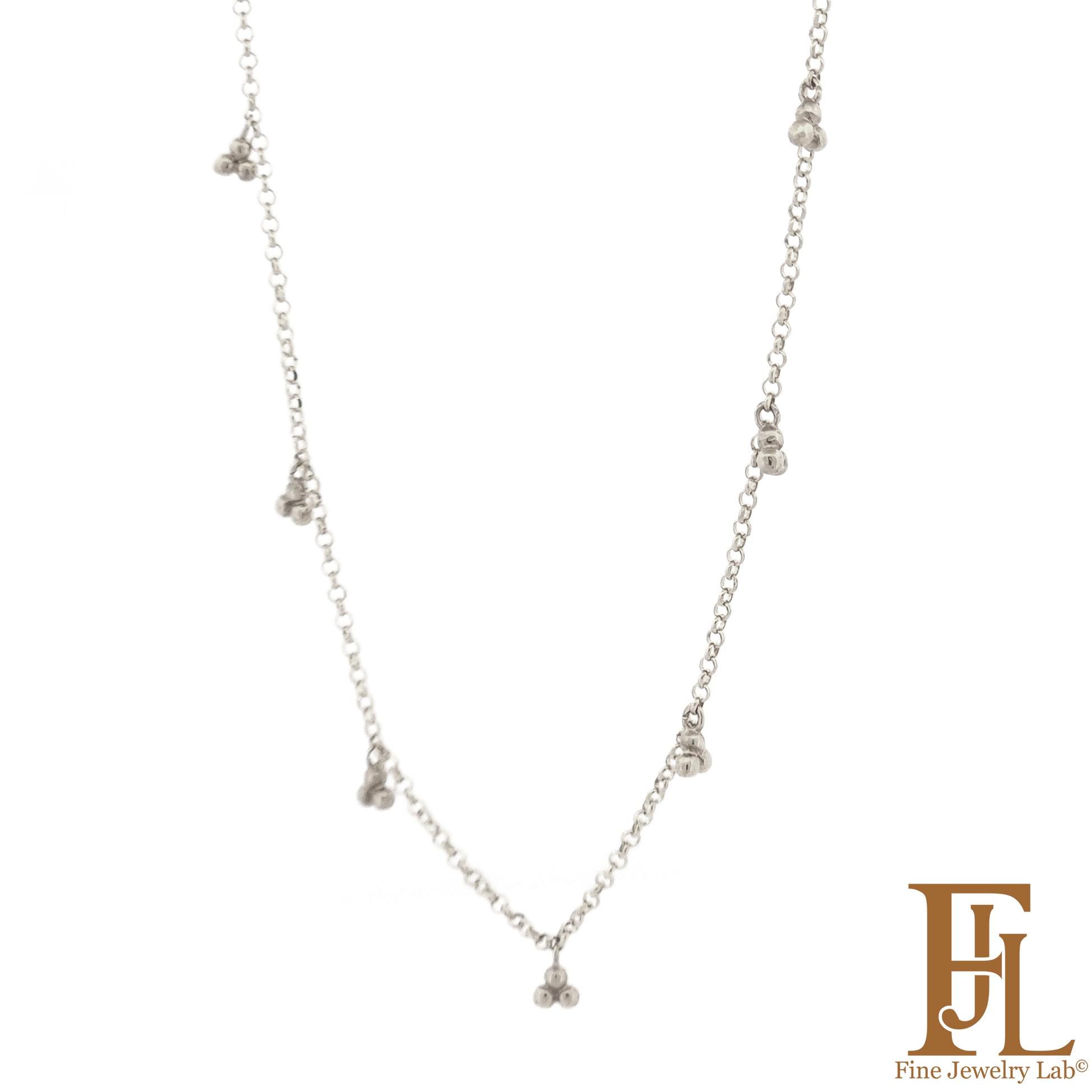14k Layer Beaded Necklace, 7 Real Gold Spheres, Bead Station