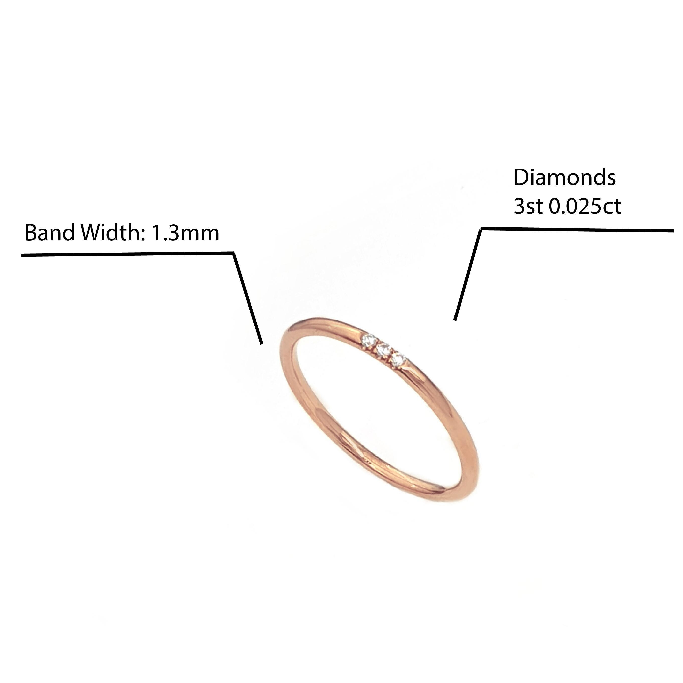 A Round Diamond Ring in Solid Gold, Stacking Diamond Solid Gold
