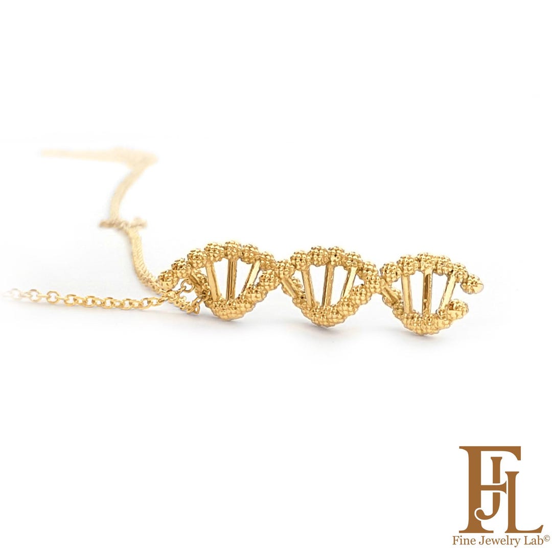 Gold DNA Necklace - Unique Science-Inspired Jewelry