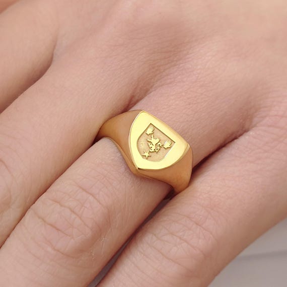 SIGNET RING GOLD W/SAND MARBLE SIGNET RING GOLD W/SAND MARBLE