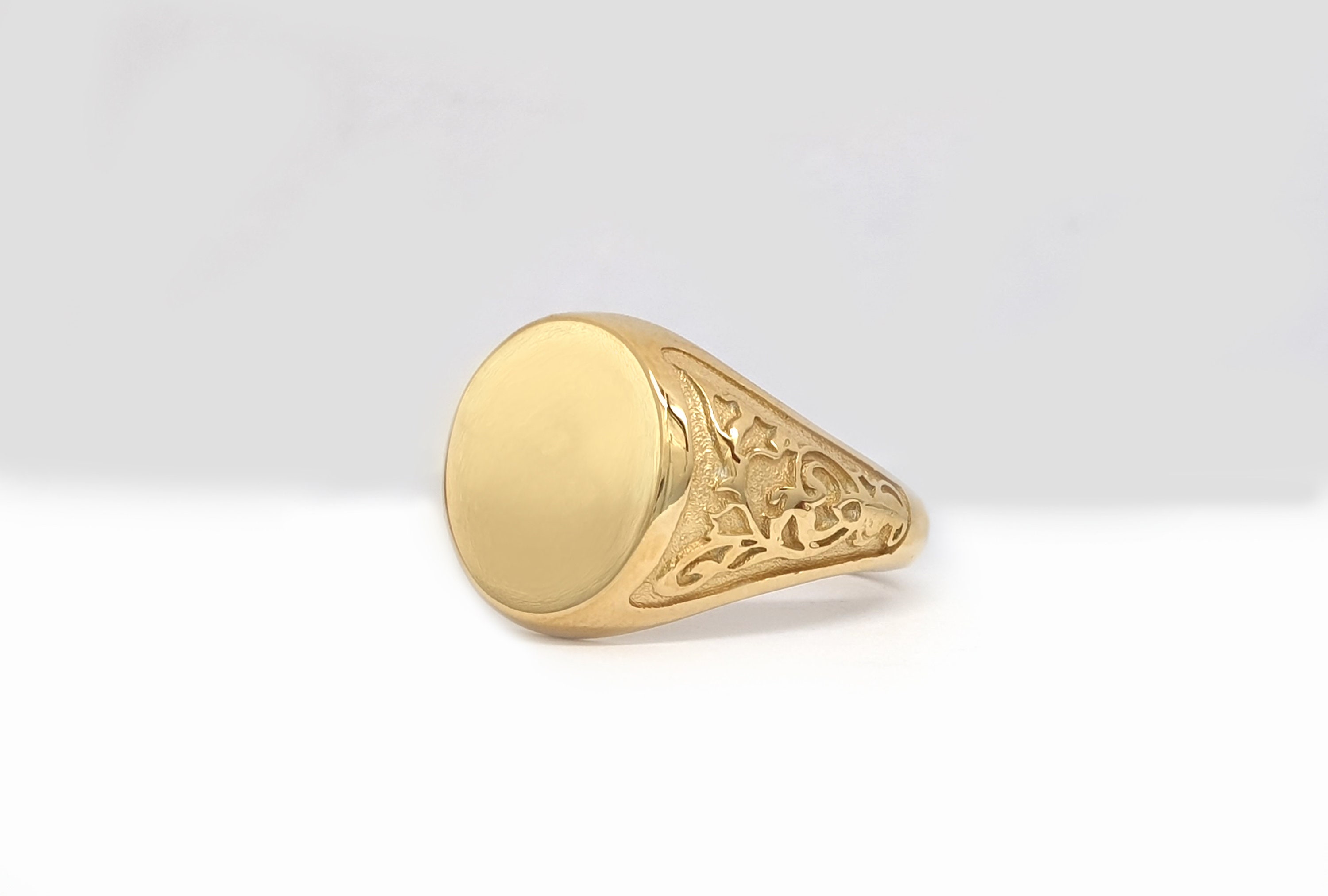 Anillo de sello personalizado ovalado unisex en oro macizo Etsy