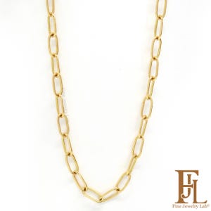 Handmade Gold Paperclip necklace or bracelet 14K pr 18k, Dainty & Minimalist Chain for everyday use, Link Chain Choker Necklace, 8X3mm