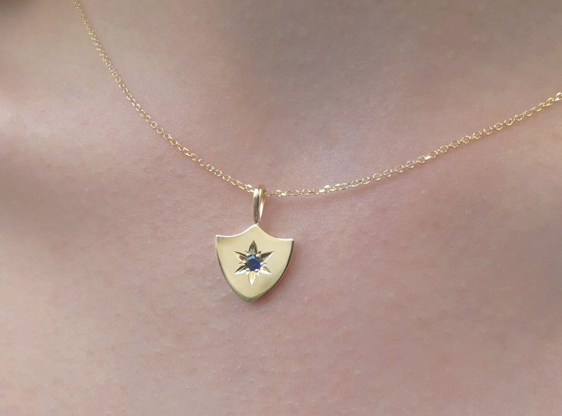 Diamond shield necklace in Limited Special Price solid penda High quality gold Star diamond