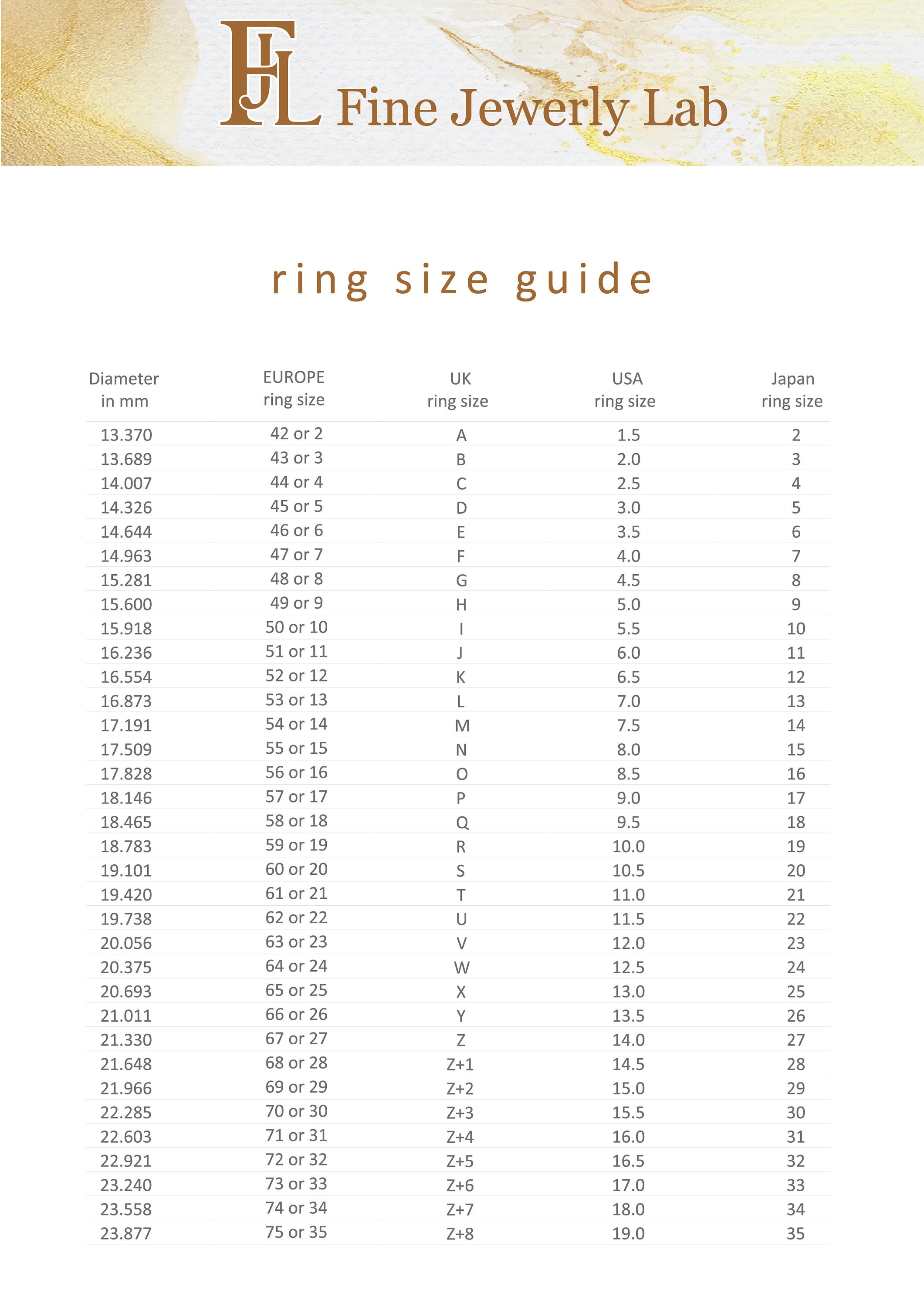 Ring Sizing Guide - Studio Fran Fine Jewelry