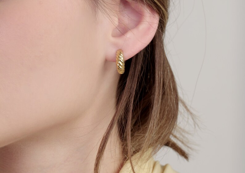 Twisted Croissant Hoop Earrings