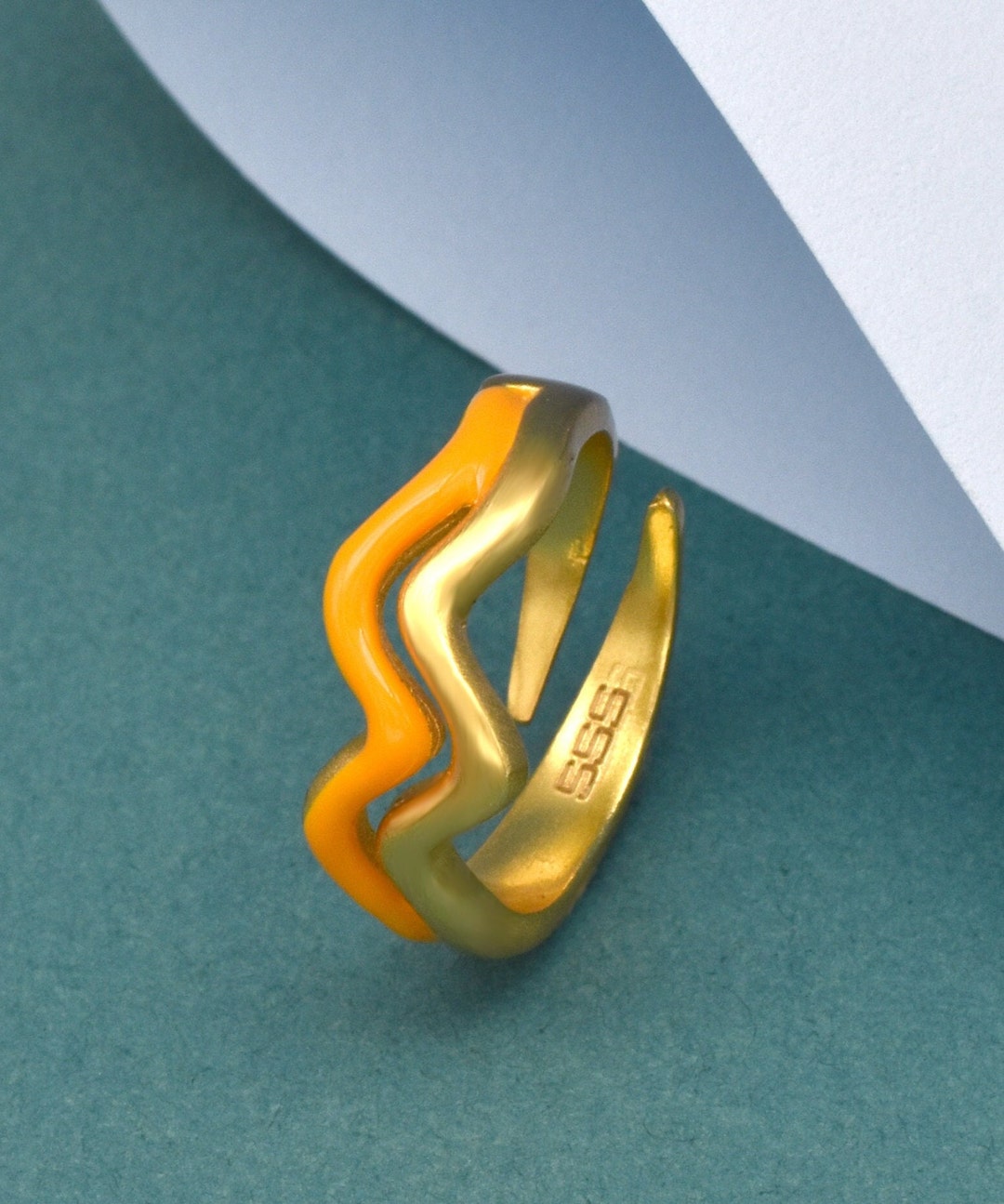 Enamel Wiggly Ring / Statement Rings Y2k Rings Funky Rings Etsy