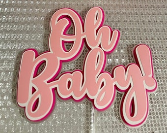 Evil Eye Pink Cake Topper: Baby Shower Party Decor