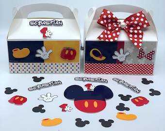 Mickey & Minnie Party Favor Box: Personalized Birthday Goodie Bags