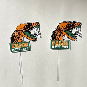FAMU Rattlers Cupcake Toppers: Graduation Party Decoration