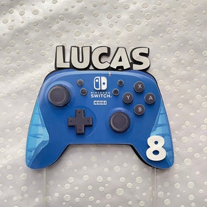 Video Game Cake Topper , Personalized Gamer Cake Topper, Gamer Boys, Kids Games Console, Custom Gamer Cake Topper