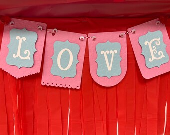 Love Banner: Valentine's Day Party Decor, Cardstock Flags