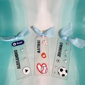 Personalized Acrylic Bookmark: Sports Theme, Custom Name, Classroom Gift