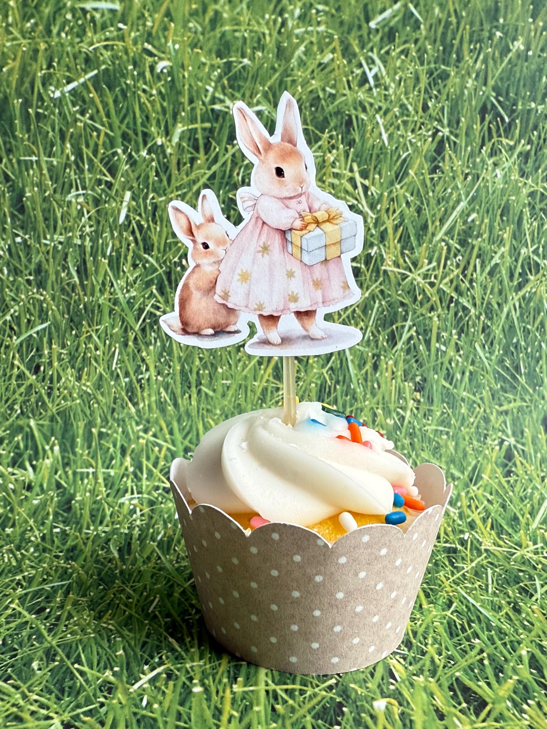 Bunny Cupcake Toppers - Spring Easter Party Decorations Bunny Cupcake Toppers - Spring Easter Party Decorations