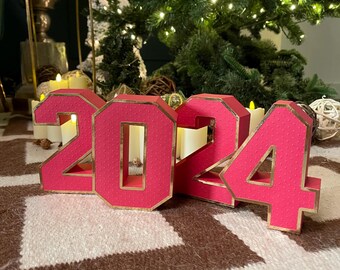 3D Christmas Numbers: Glam New Year's Eve Table Decor - 6''