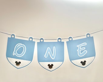 Mickey Mouse First Birthday High Chair Banner