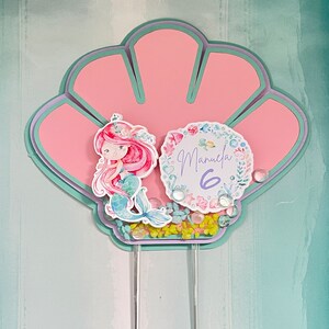 Personalized Little Mermaid Cake Topper: Mermaid Party Decorations image 5