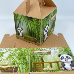 Personalized Panda Party Favor Box: Birthday Goodie Bags