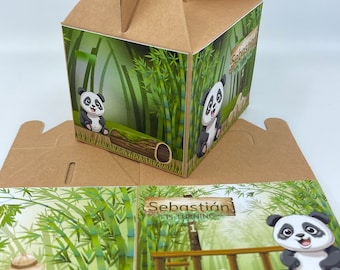 Personalized Panda Party Favor Box: Birthday Goodie Bags
