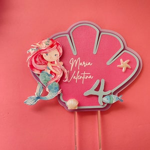 Personalized Little Mermaid Cake Topper: Mermaid Party Decorations image 8