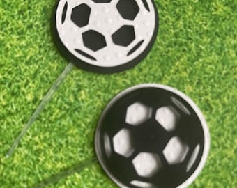 Soccer Ball Cupcake Toppers: Sports Theme Party Decorations