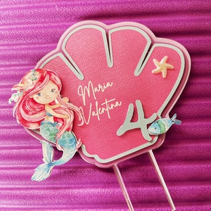 Personalized Little Mermaid Cake Topper: Mermaid Party Decorations image 2