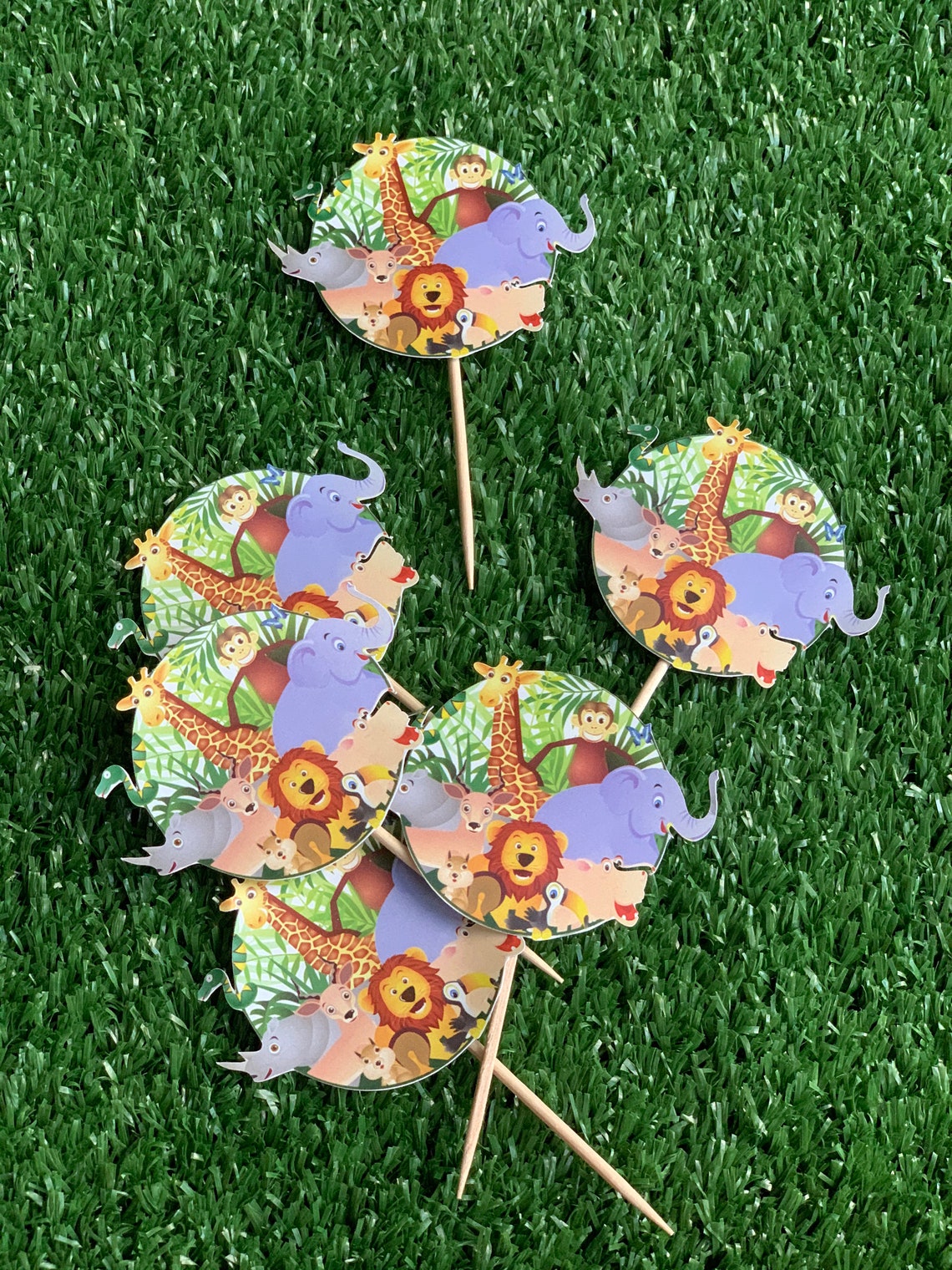 Set of 12 Jungle Cupcake Toppers Safari Cupcake Toppers Etsy