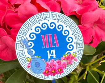 Mamma Mia Cupcake Toppers: Santorini Party Decorations