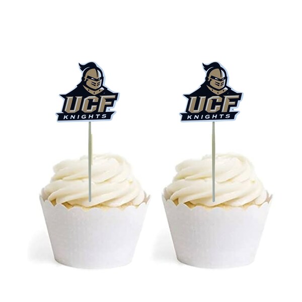 UCF Cupcake Toppers, UCF Knights football cupcake topper, Graduation Party decoration, Class of 2024 party, UCF Grad Party