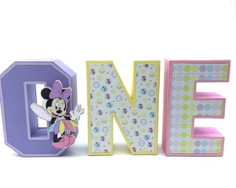 Minnie Mouse Fairy 3D Letters: First Birthday Party Decor