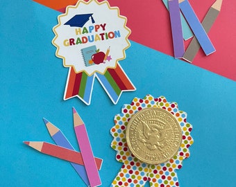 Set 20 gold chocolate coins| Graduation Party Favors| Last day of school gift Graduation Gift|Kindergarten party| Elementary| VPK Grad Party