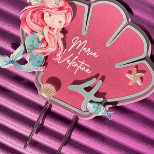 Personalized Little Mermaid Cake Topper: Mermaid Party Decorations Cake topper 1