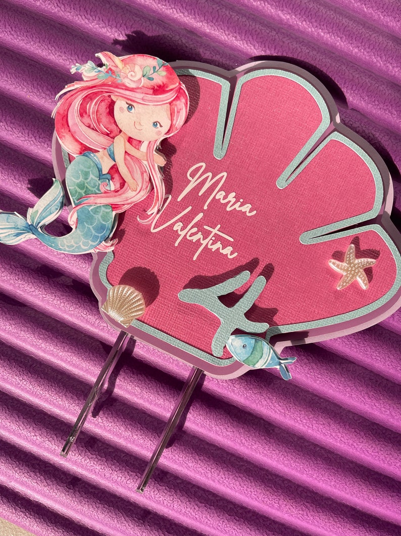 Personalized Little Mermaid Cake Topper: Mermaid Party Decorations Cake topper 1