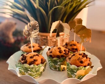Safari Gold Animal Cupcake Toppers: Jungle Party Decorations
