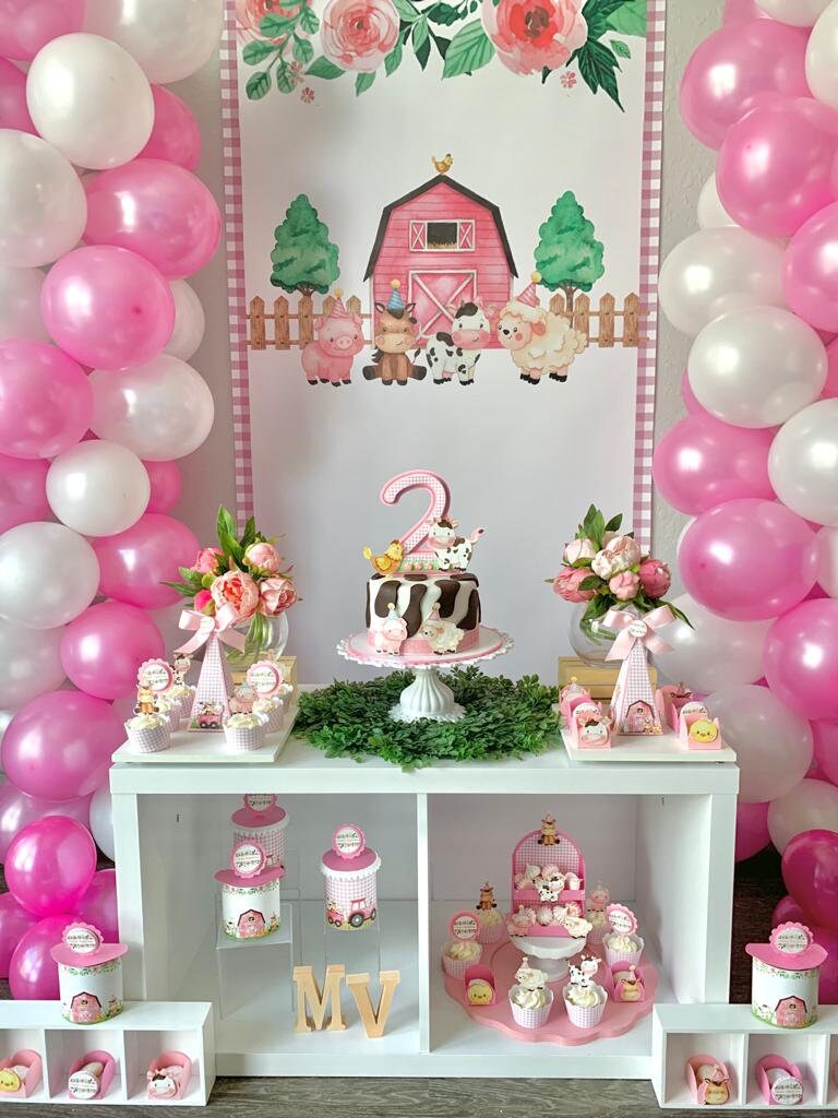 thumbnail image 2 of Animal Farm MEMOVAN - 14pcs Pink Farm Theme Cupcake Decorations For Birthday Parties Farm Animal Cake Toppers 2 of 12