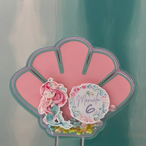 Personalized Little Mermaid Cake Topper: Mermaid Party Decorations image 3