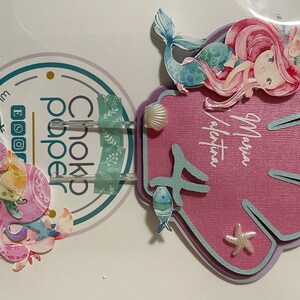Personalized Little Mermaid Cake Topper: Mermaid Party Decorations image 6
