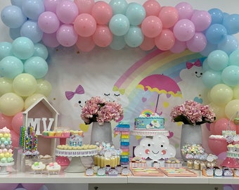 Rainbow Party Favor Boxes: Cloud 1st Birthday Decorations