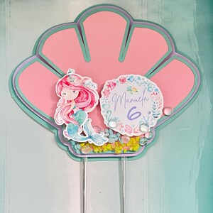 Personalized Little Mermaid Cake Topper: Mermaid Party Decorations Cake topper 2
