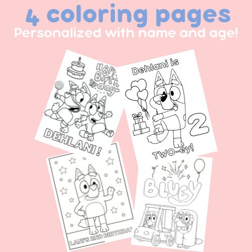 Bluey Coloring Page Party Favors Bluey Inspired Activity Printable
