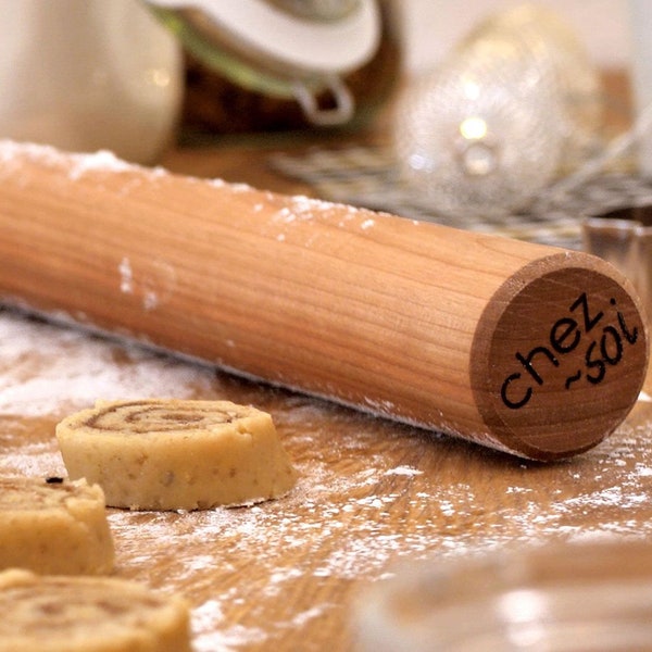 Nudelholz Alleskönner Kirsche Länge 40cm, ø 42mm | Im Schwarzwald gefertigt | Teigrolle Holz Kirsche Backen Pizza Pasta Plätzchen