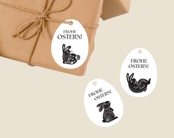 Afdrukbare cadeaulabels | Set cadeaukaartjes | Paascadeauverpakking | Cadeaus voor haar & hem | Paasei - digitale download