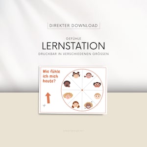 Sentimientos estación de aprendizaje | Rueda de sentimientos | disco de sentimiento | ¿Cómo estás? | Montessori | Alemán - ARCHIVO DIGITAL