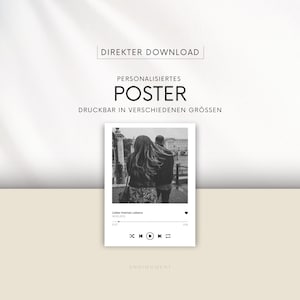 Póster personalizado | Listas de reproducción de Spotify | Día de San Valentín | imagen | regalo | Regalo de amor - descarga digital en 24 horas a más tardar
