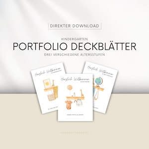 Szablony portfolio, portfolio arkuszy tytułowych, żłobek, przedszkole, przedszkole, pracownicy socjalni, pedagodzy, bezpośrednie pobieranie