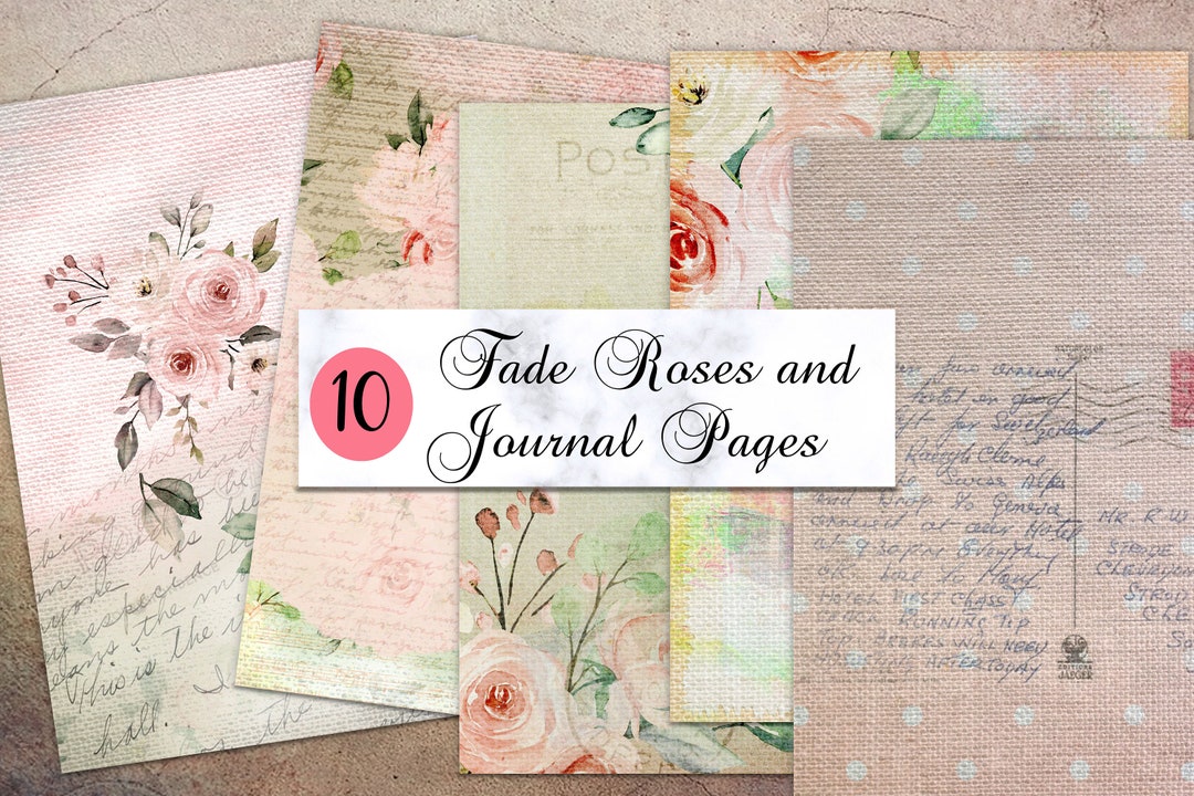Junk Journal Kit, Vintage Roses Printable, Antique Rose Printable Image ...