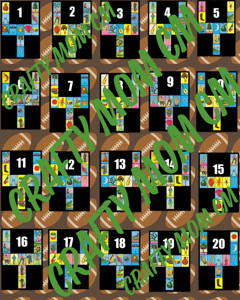 Leteria Pattern Set of 2 Loteria Board - Etsy