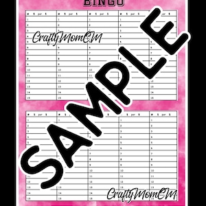 Bingo PRINTABLE  set of 10